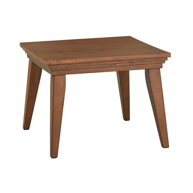 Walnut Solid Wood End Table - Mid-Century Modern Style