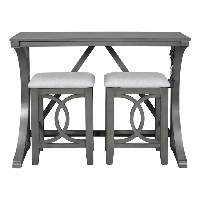 Farmhouse 3-Piece Counter Height Dining Table Set