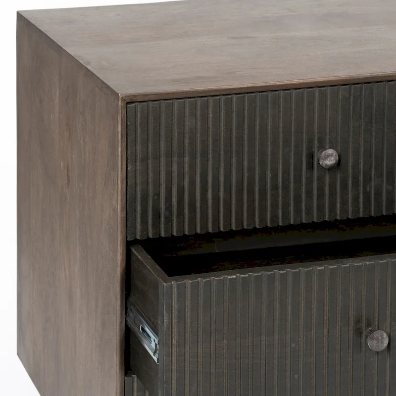 Grace Two-Tone Brown Solid Wood 6 Drawer Sideboard - 70.0L x 18.0W x 31.0H