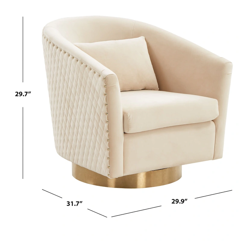 SAFAVIEH Couture Ikram Quilted Swivel Tub Chair - 30Wx32Dx30H