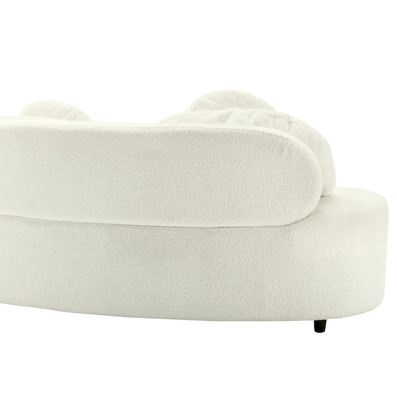 103.5 Lamb Velvet Armless Sofa with 6 Pillows and Floating Design