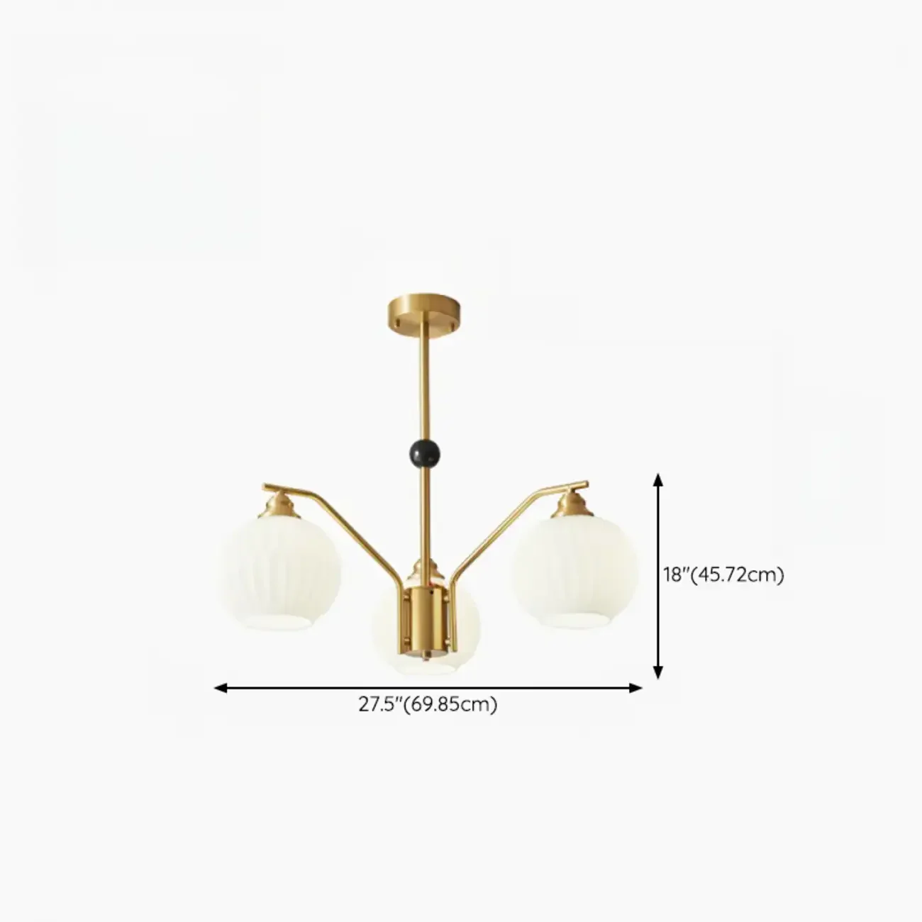 Modern 8-light Glass Globe Chandelier with Adjustable Height