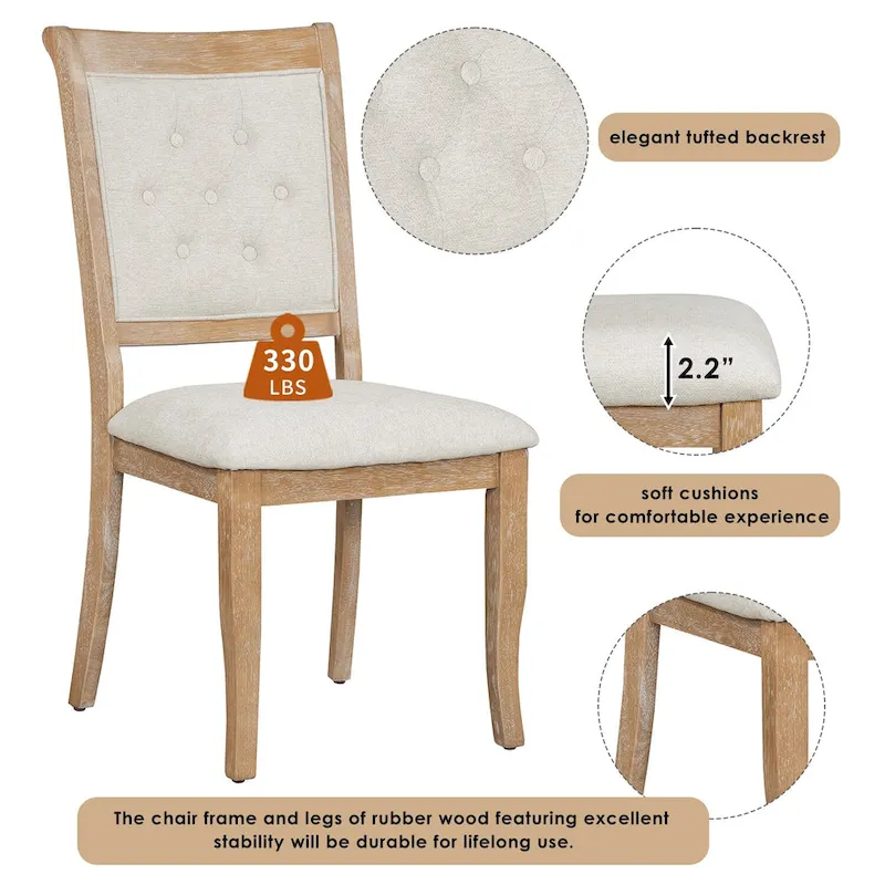 Lak Retro 5-Piece Dining Sets with Upholstered Chairs by GDFStudio