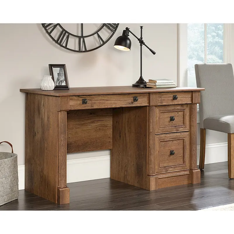 Vintage Oak Traditional Computer Desk for 1 Person