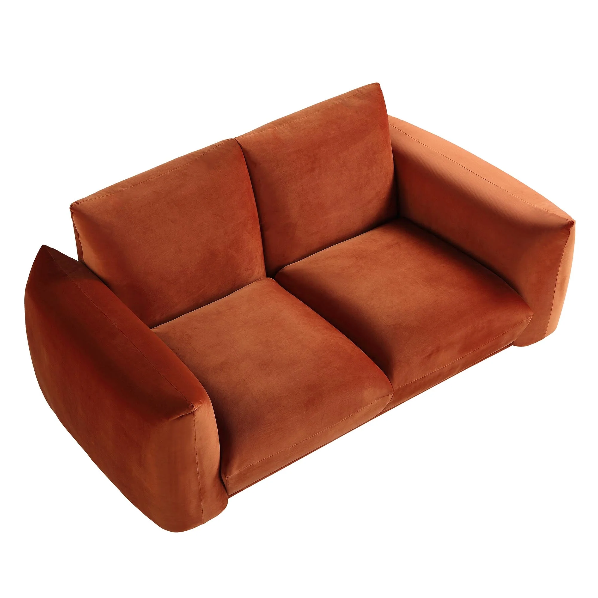Two Seater Sofa, Rust Velvet