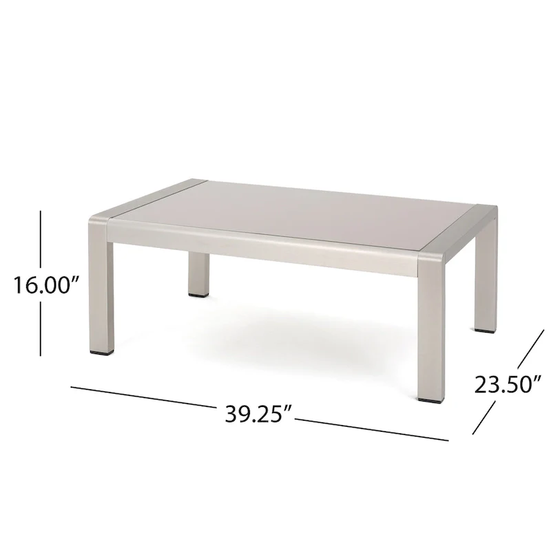 Aviara Aluminum Loveseat and Coffee Table by Christopher Knight Home