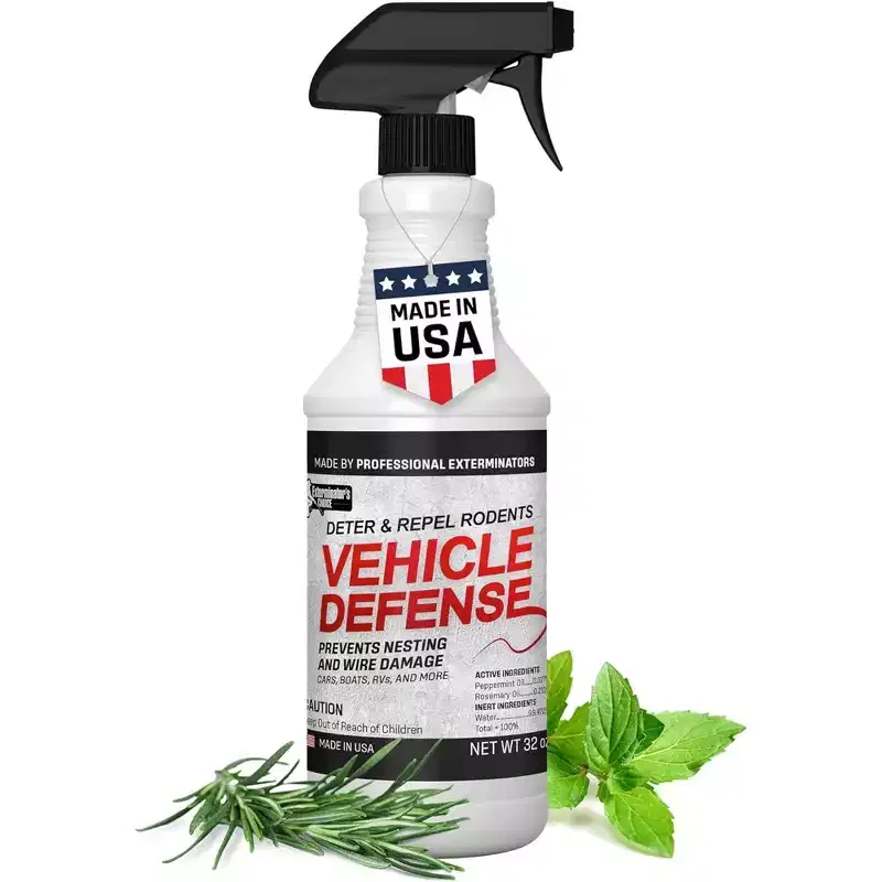 Exterminators Choice Rodent Defense Spray for Cars and Trucks - Non-Toxic Deterrent for Pest Control - Repels Mice and Rats - 32 oz