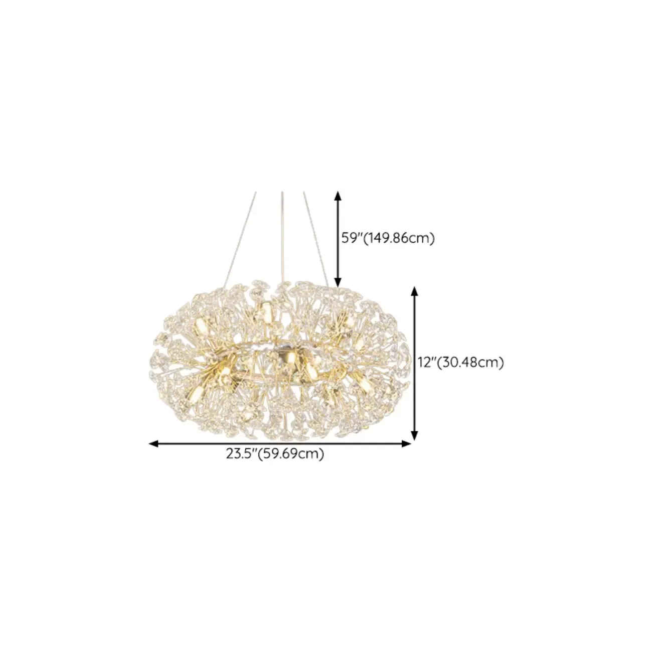 Luxury Crystal Round Chandelier with Geometric Design