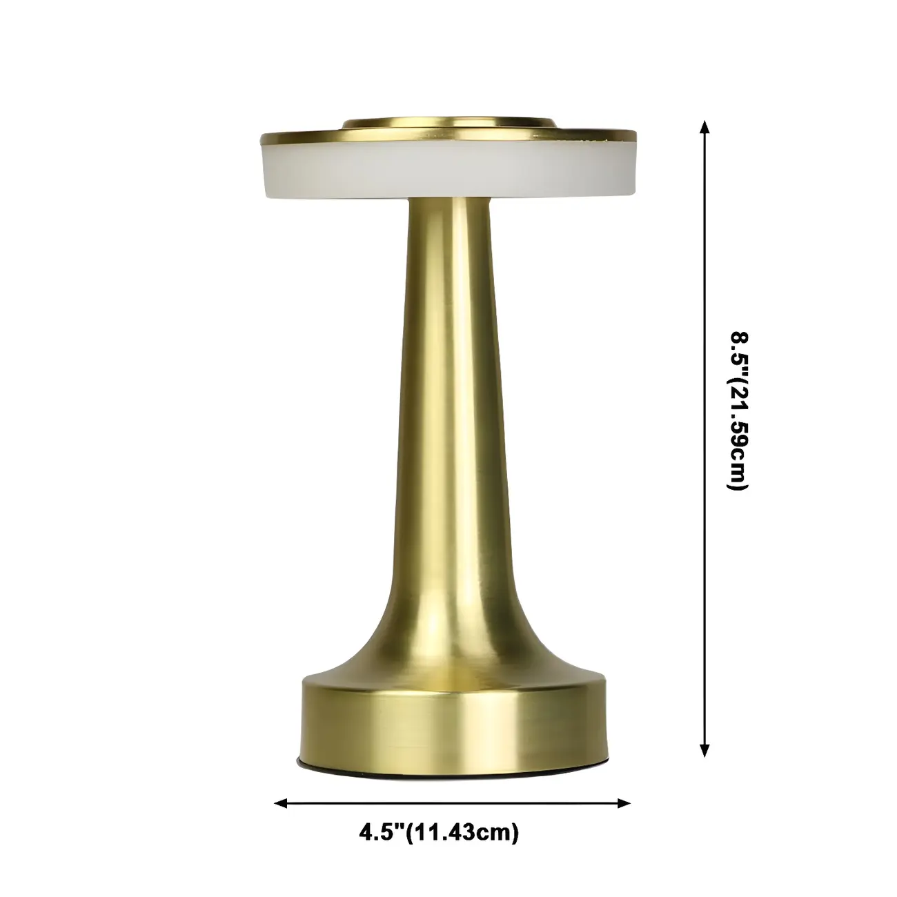 Modern Simple Touching Gold Metal LED Drum Shade Table Lamp