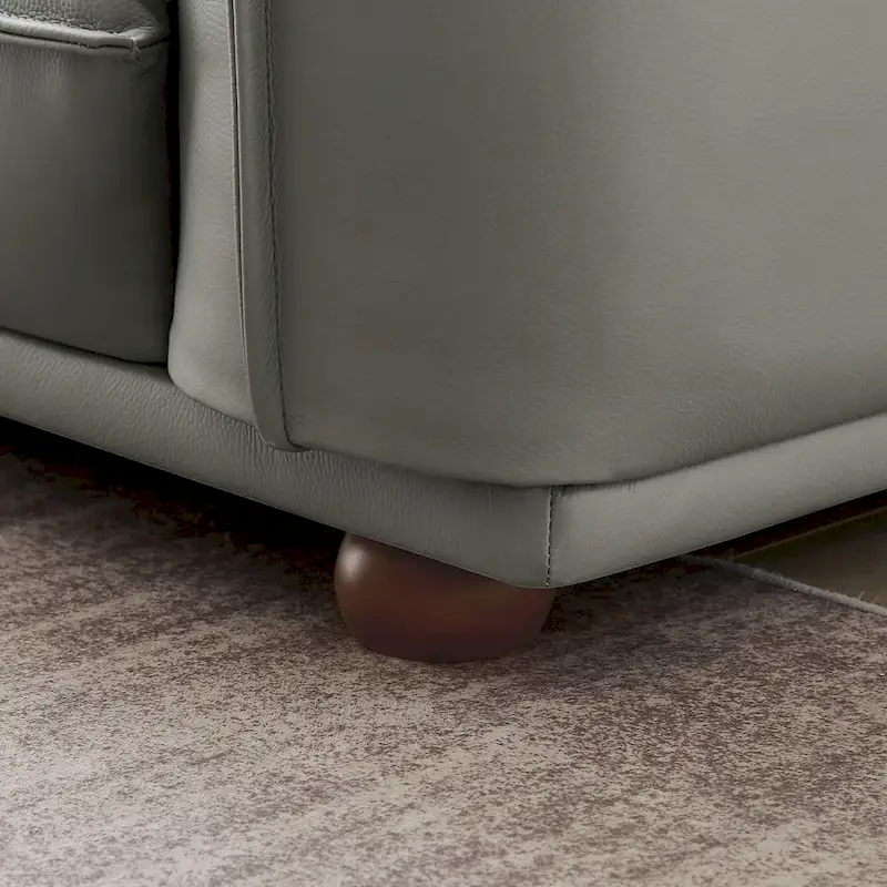 Manar Mid-Century Modern Luxury Genuine Leather Couch