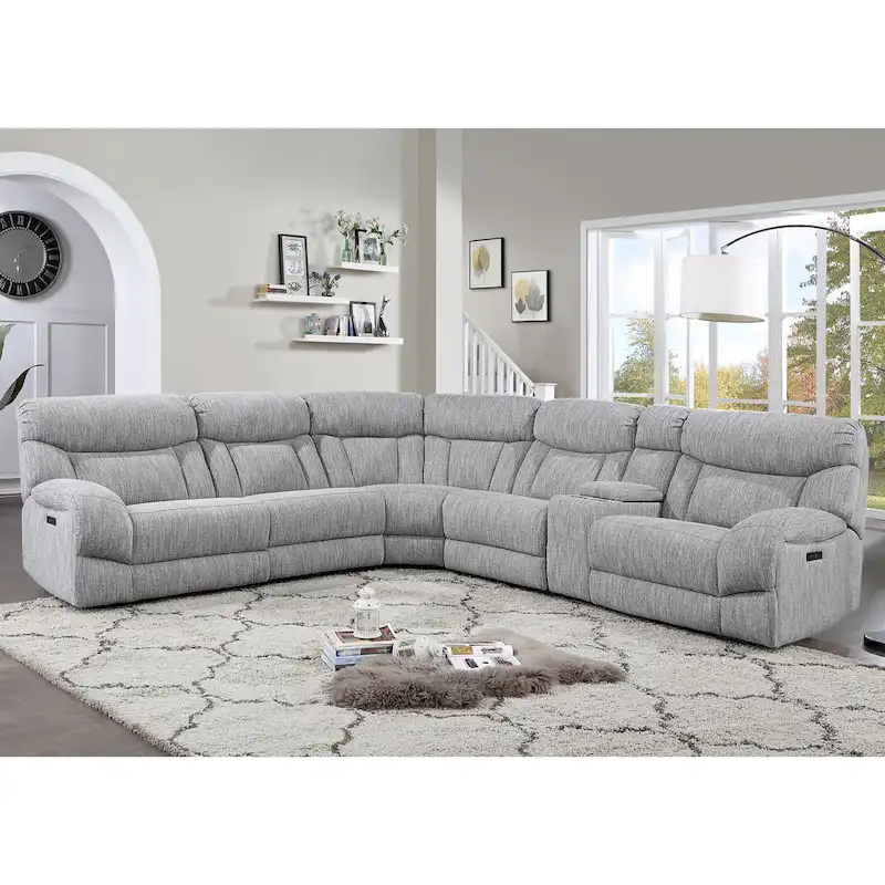 Steve Silver Palisade 6-piece Gray Power Reclining Sectional