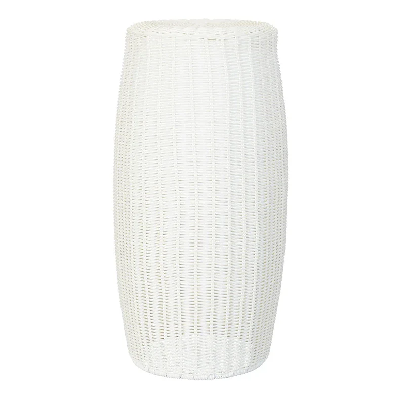 White Resin Decorative Pedestal – Short, Indoor/Outdoor, 1 Unit
