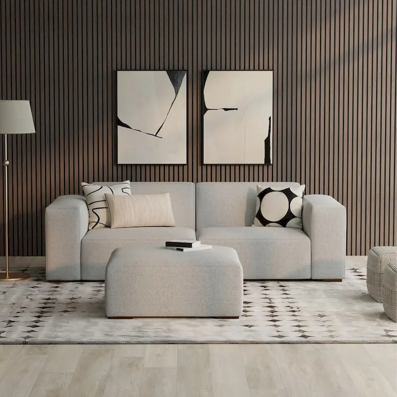 WYNDENHALL Biggs 2-Seater Modular Sofa and Ottoman Set