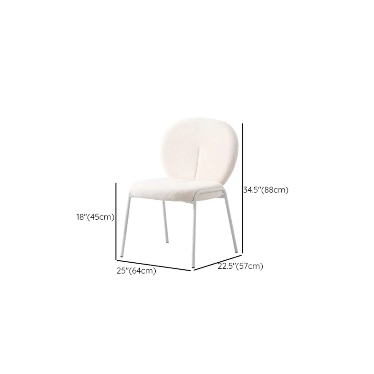 Modern Off-White Upholstered Full Back Dining Chair