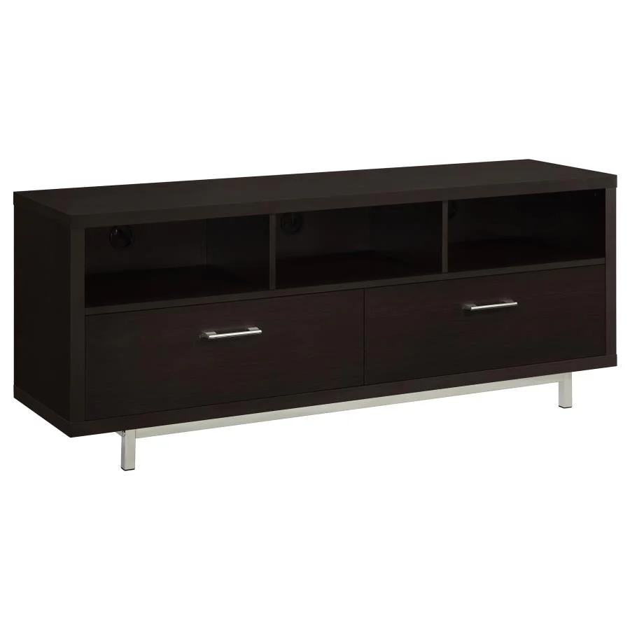 Contemporary 60 TV Stand in Cappuccino or White
