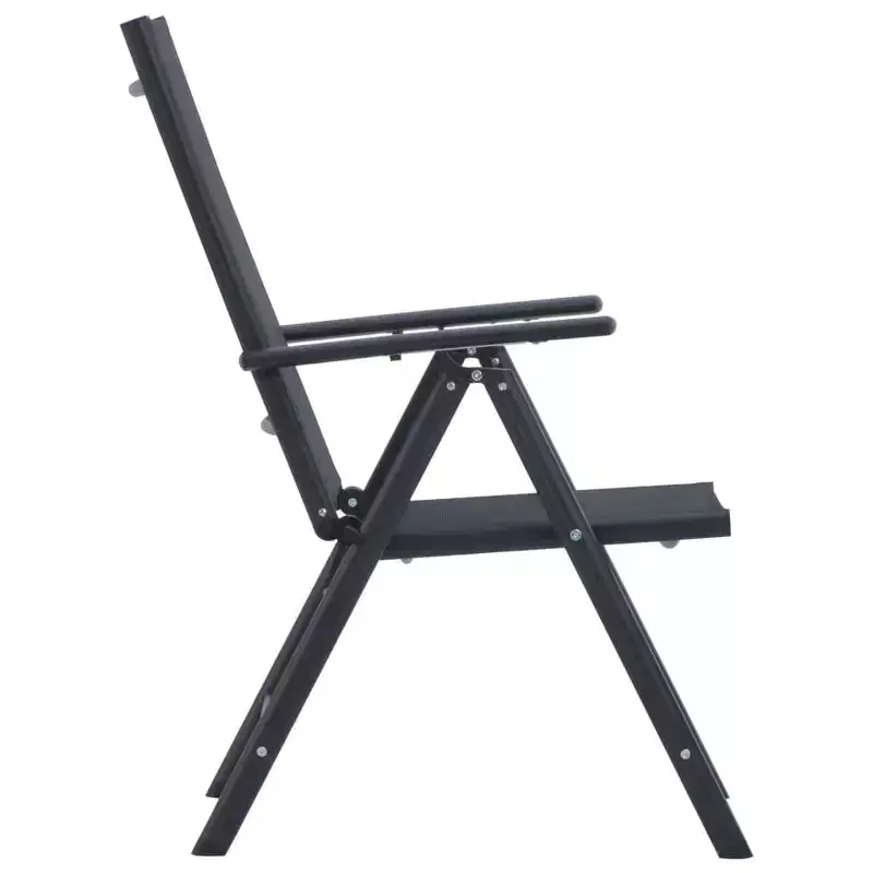 vidaXL Garden Furniture Set Black Aluminum and Textilene 5 Piece Set