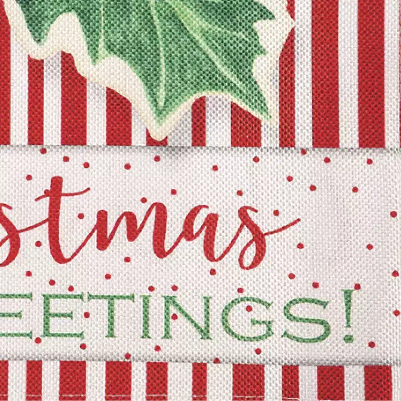 Evergreen Flag Christmas Greetings Welcome Garden Flags 12x18 Double Sided, Outside, Christmas Garden Flag