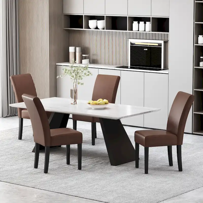 Patterned Upholstered Dining Chairs (Set of 4)