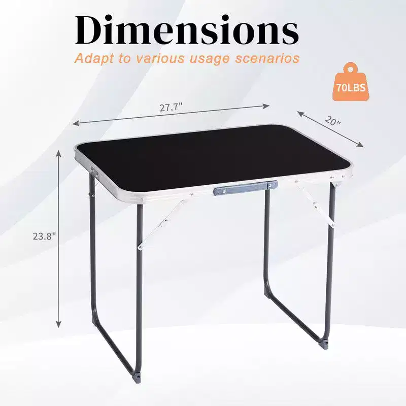 Karl Home 2.3Ft. Brown Rectangular Patio Folding Table Aluminum