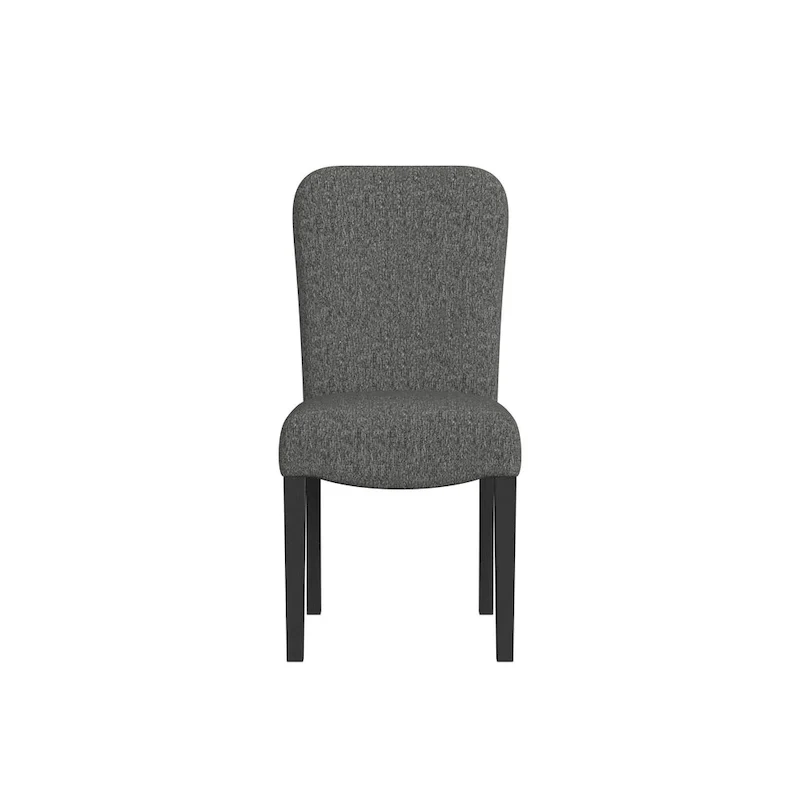 HomePop Rounded Back Upholstered Dining Chair-Black Woven (set of 2)