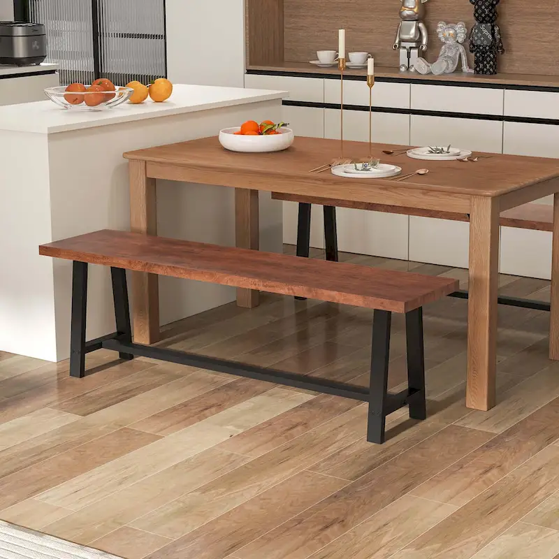 Costway 1/2 PCS 60 Dining Bench 3 Person Entryway Shoe Bench with