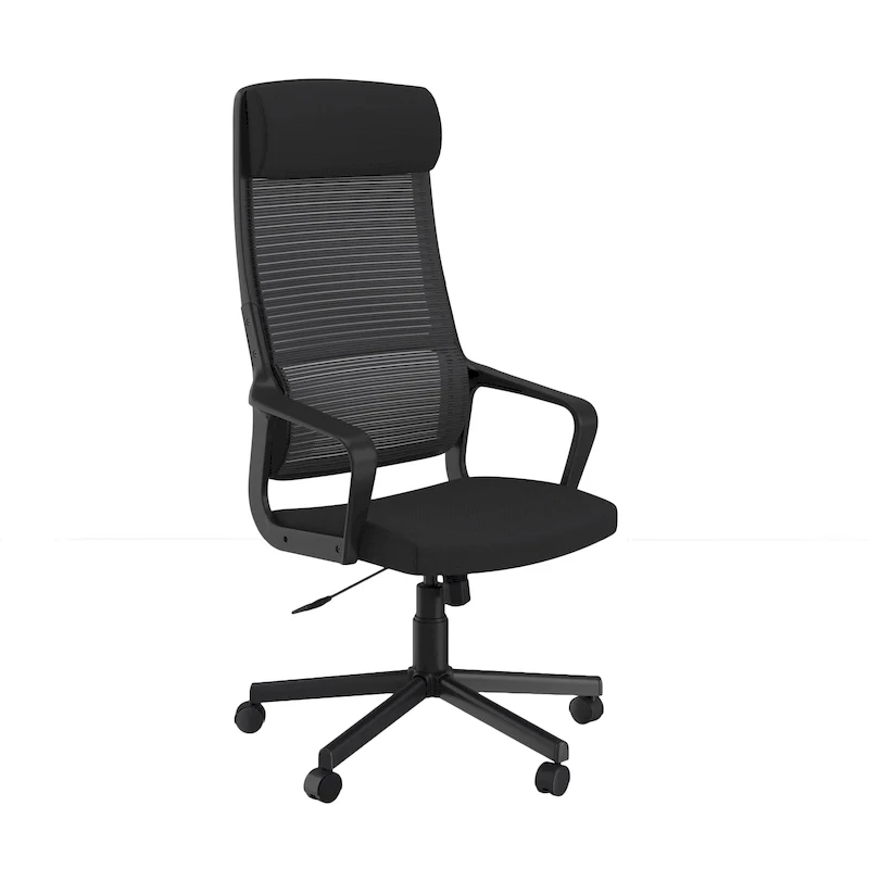 Ergonomic Mesh Back Swivel Desk Chair with Adjustable Headrest & Height – Black / Pink / Red / Grey, Contemporary Style, Single