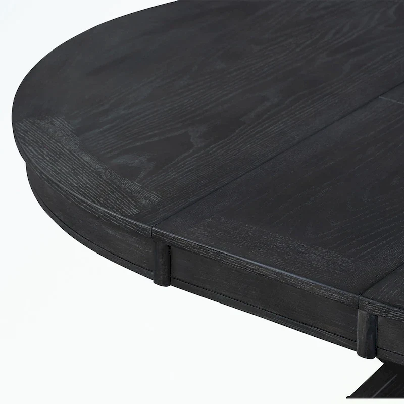 Dining Table Set with Extendable Table and 4 Upholstered Chairs