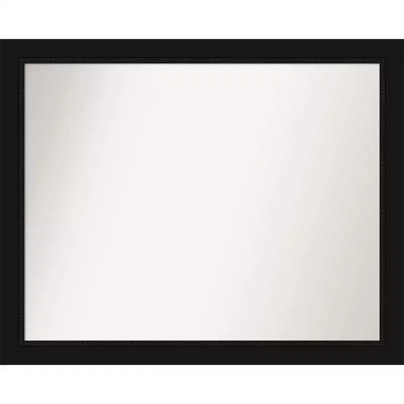 31" x 25" Non-Beveled Avon Black Wall Mirror - Amanti Art: Modern Style, Polystyrene Frame, Includes Mount Hardware