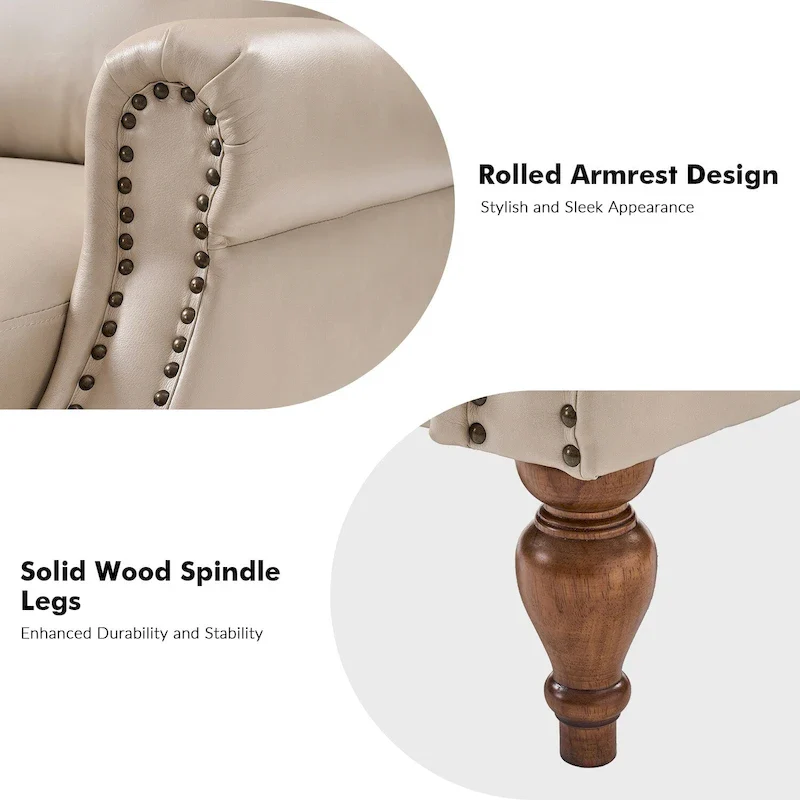 Terri Traditional Vegan Leather Manual Push Back Recliner by HULALA HOME