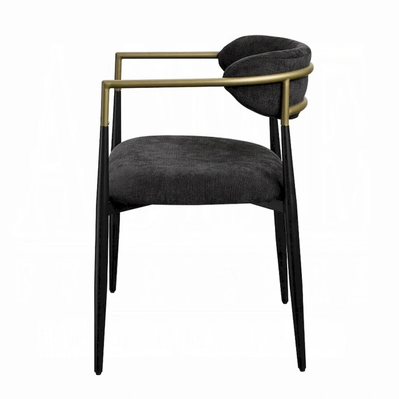 ACME Jaramillo SIDE CHAIR (SET-2) Black Fabric & Black Finish