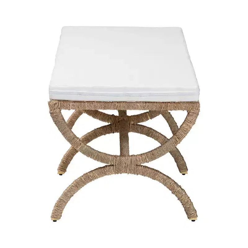 bali & pari Maliyah Natural Seagrass Accent Bench Natural Brown