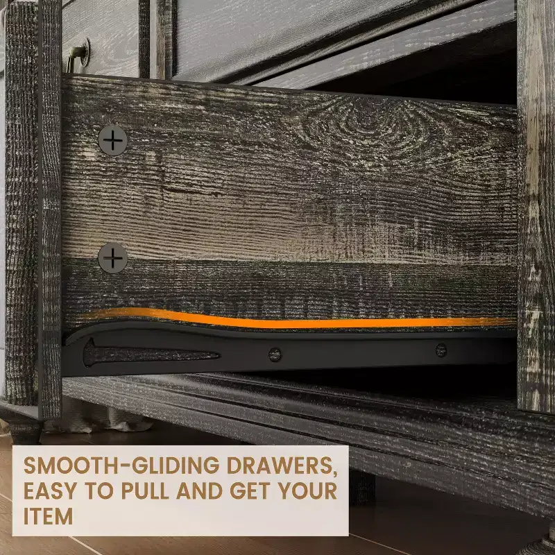 9 Drawers Dresser for Bedroom,Farmhouse Wood Chest of Drawers with Vintage Metal Handles,Jewelry Storage Dressers Organizer for Living Room,Hallway