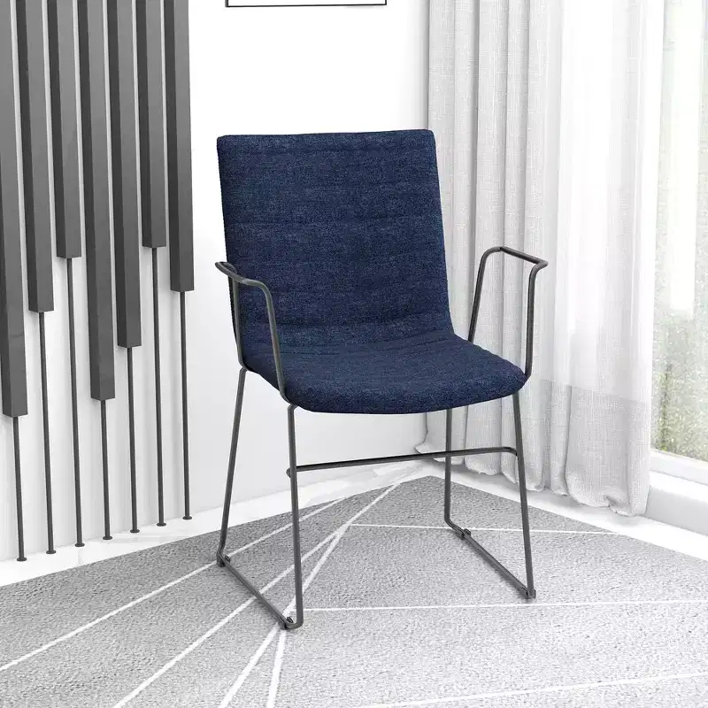 LeisureMod Ergonomic Office Chair Upholstered in Leather/Polyester with Powder-Coated Stainless Steel Frame Padded Seat and Back Zylar Collection