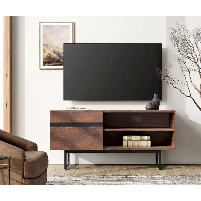 Modern TV Stand for up to 55 inch TV with Storage Cabinets