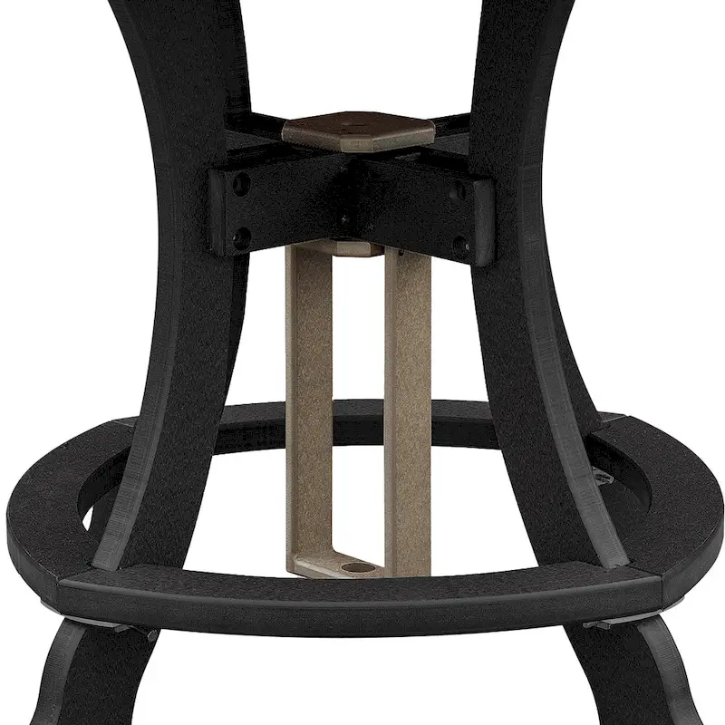 OS Home and Office Model Counter Height Round Table in Weatherwood with Black Base - N/A