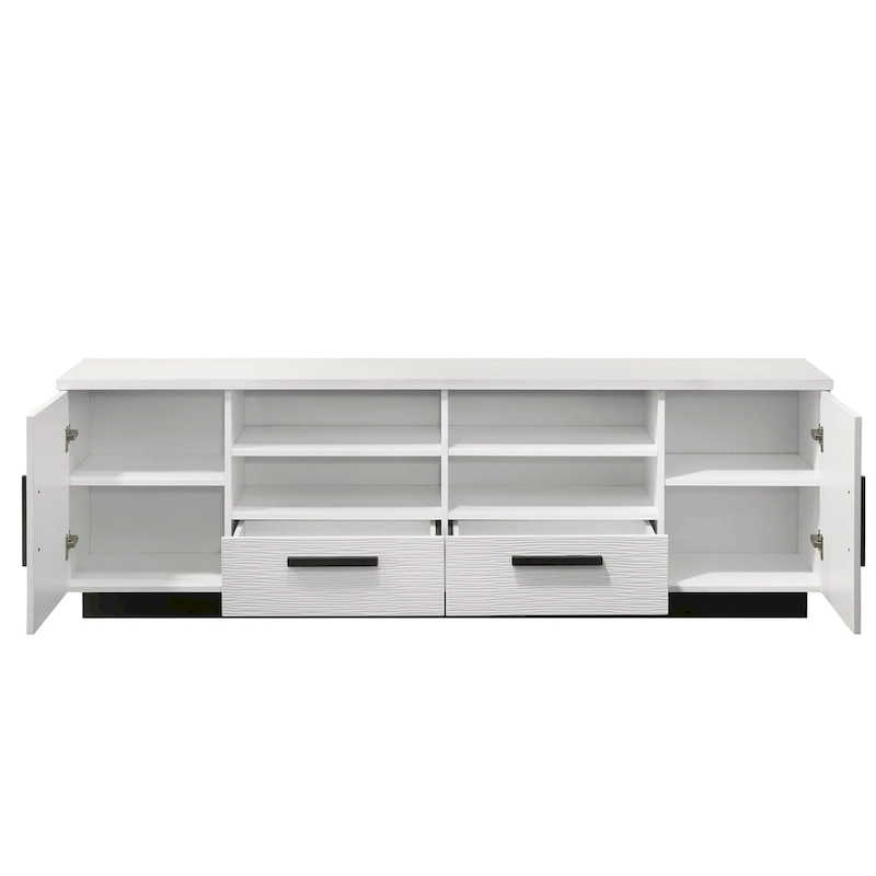 Wood TV Stand with Drawers and Adjustable Shelf