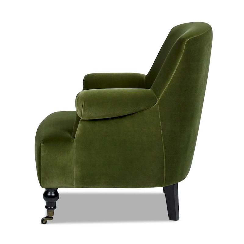 Eloise 30  Transitional Velvet Pleated Sock Arm Accent Chair