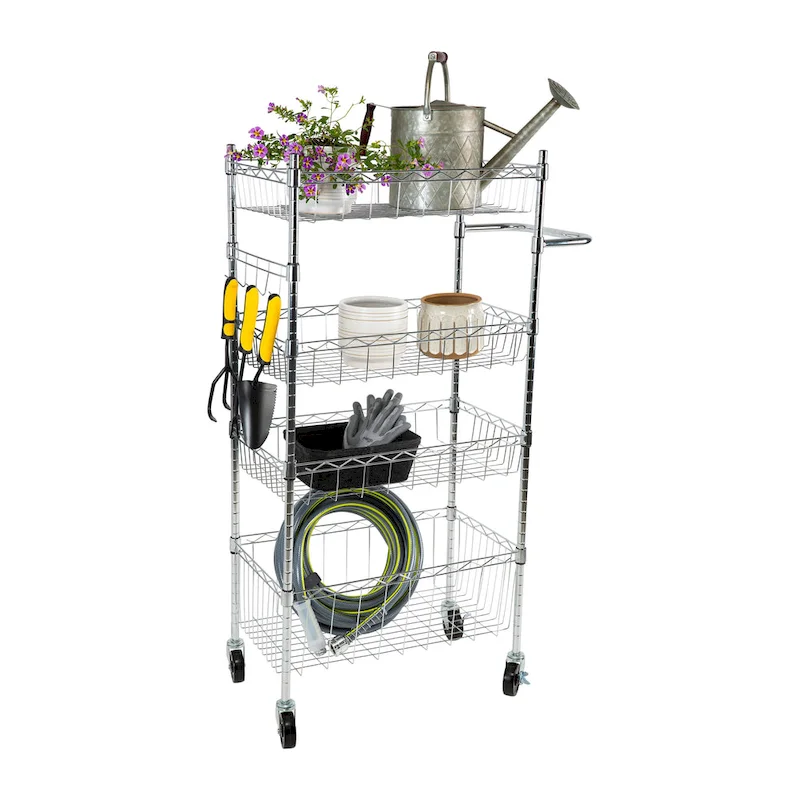 4 Tier Utility Cart - 23.62 x 17.78 x 47.24