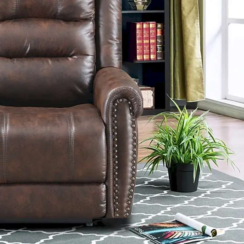 Power Sofa Loveseat Recliner Adjustable Headrest High Back Nailhead