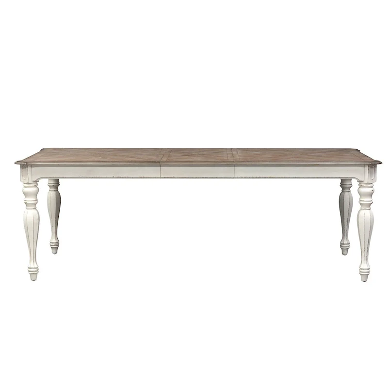 Antique White Weathered Bark Leg Dining Table