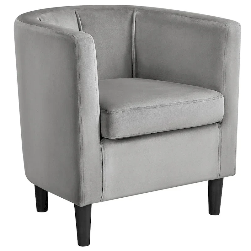 Modern Barrel-shaped Chair Upholstered Velvet Club Chair