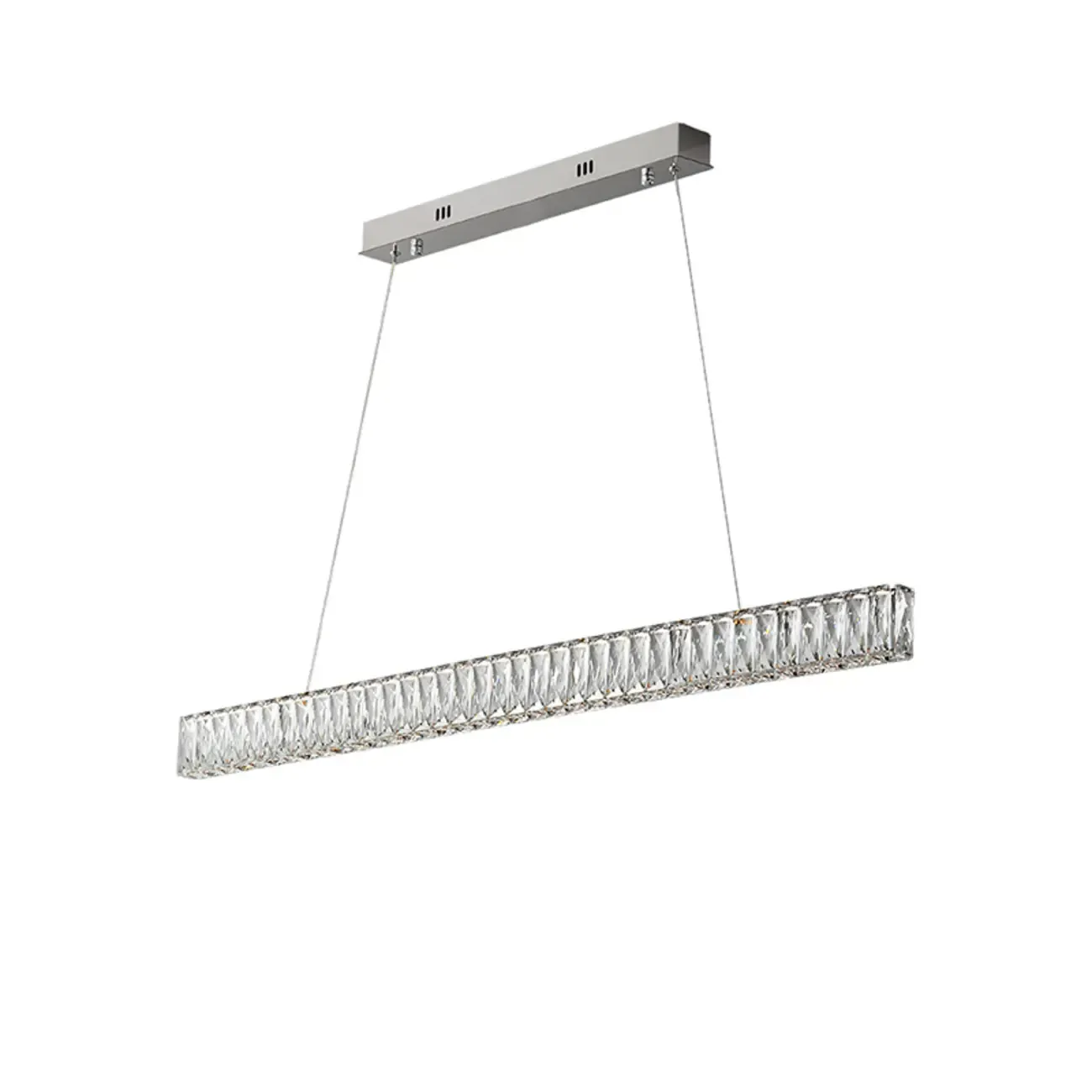 Rectangle Crystal Kitchen Island Pendant Light Dimmable LED