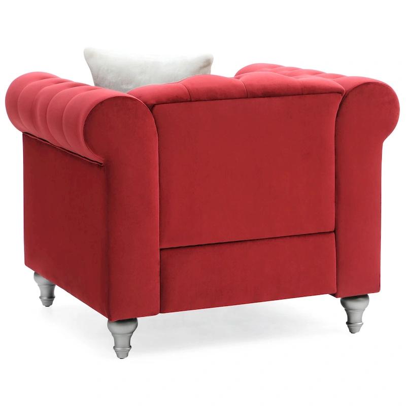 Raisa Velvet Crystal Accent Chair