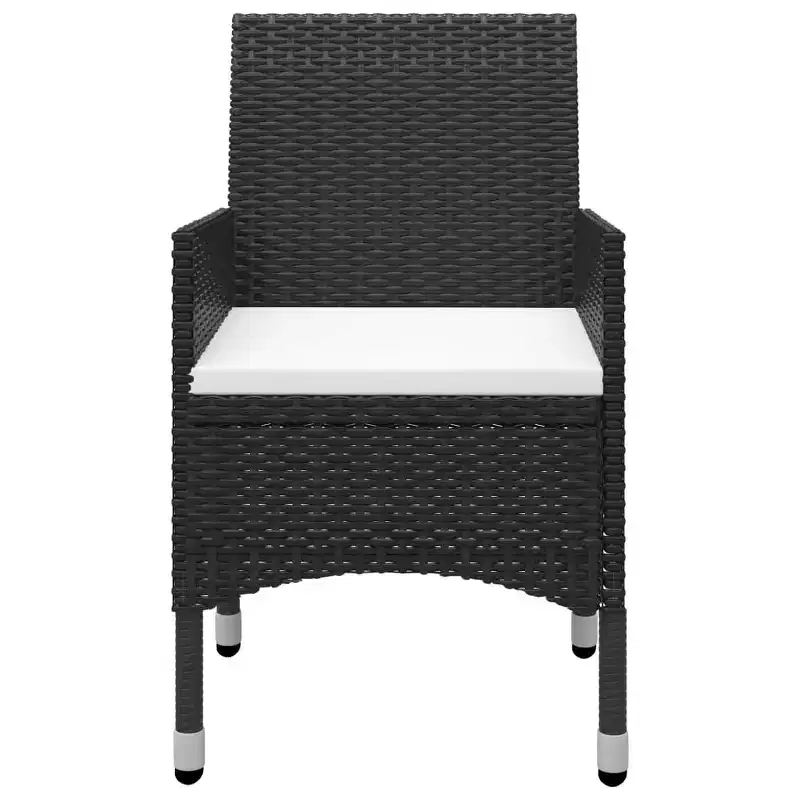vidaXL Bistro Set Patio Table and Chair Set Poly Rattan and Tempered Glass