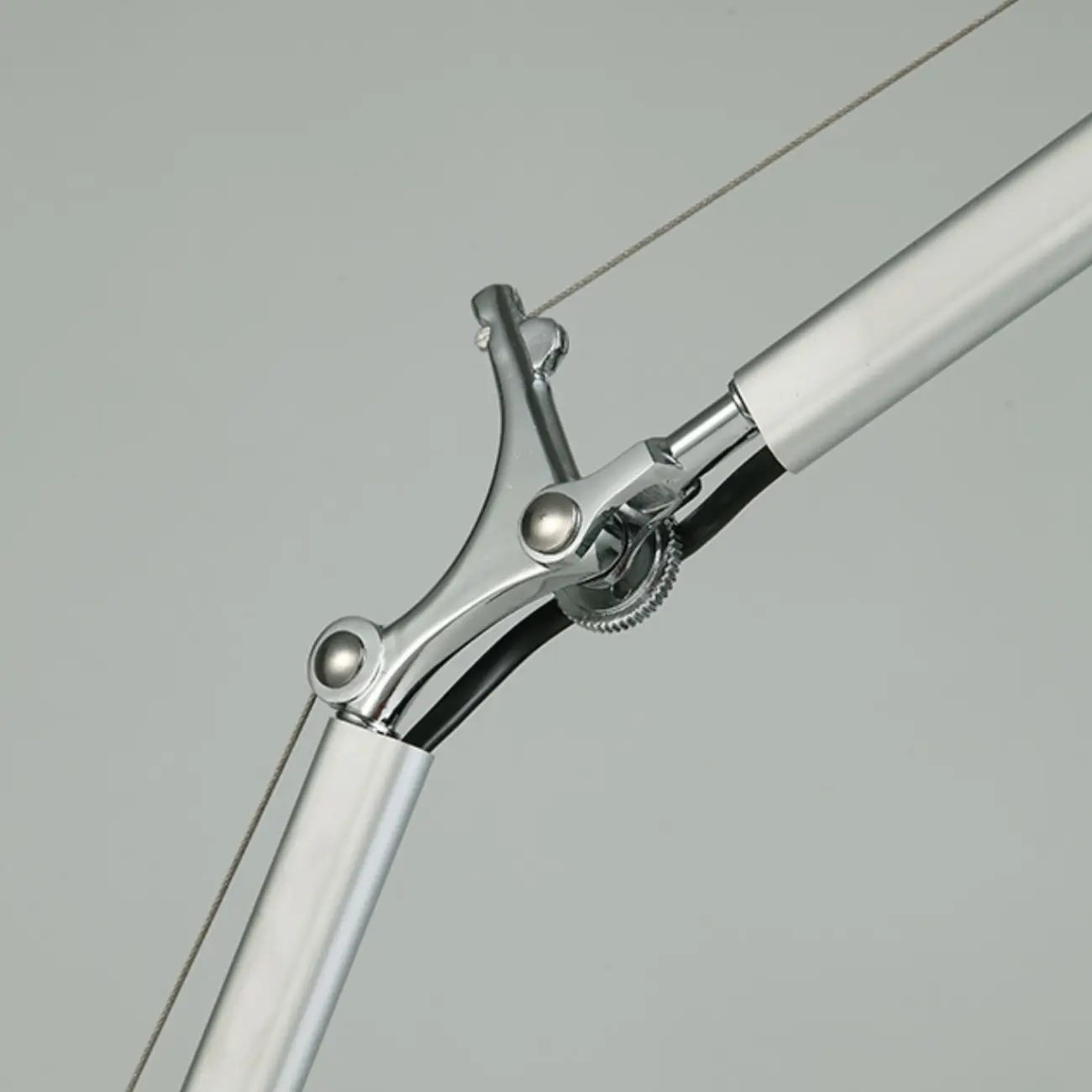 Industrial Metal Silver and Black Swing Arm Wall Light with Shade