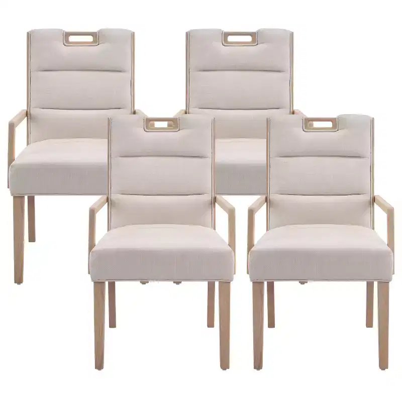 Christopher Knight Home Neva Scandinavian Rubberwood Upholstered Dining Chairs (Set of 4)