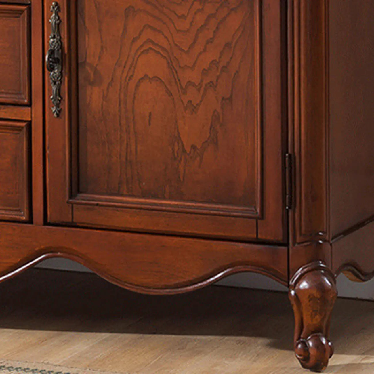 Modern Brown Wood Buffet with Adjustable Shelves