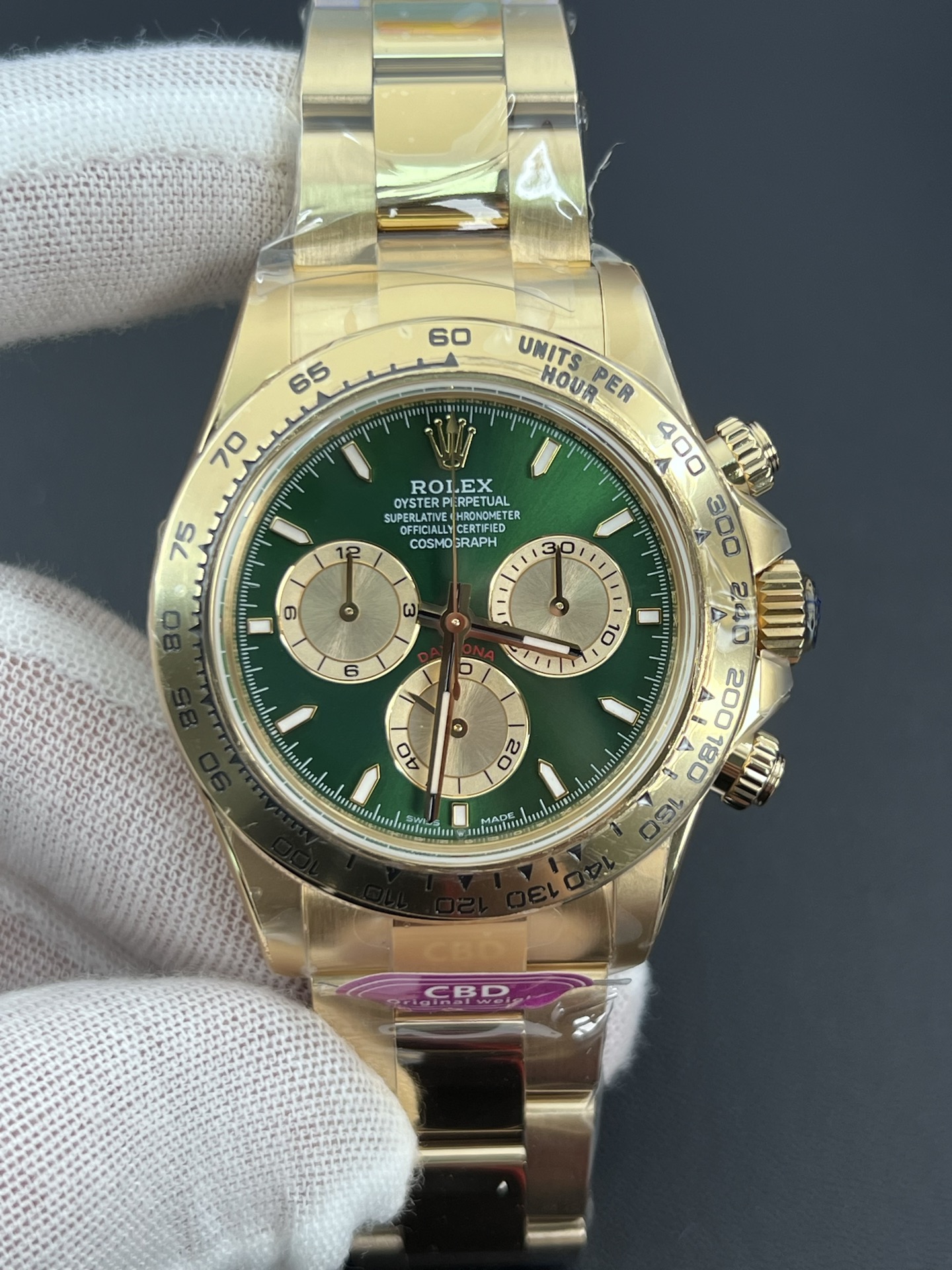 Rolex Daytona 4131 gold green dial super clone