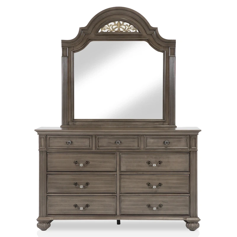 Vame Traditional Grey Wood 5-Piece Poster Bedroom Set by Furniture of America