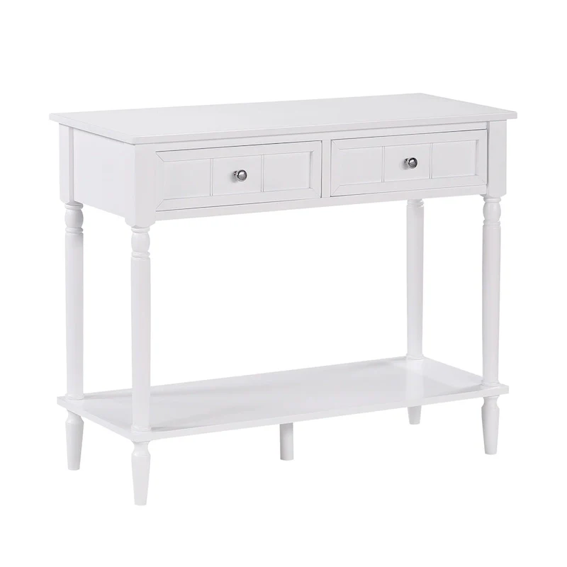 French Country 2 Drawer Hall Table with Shelf
